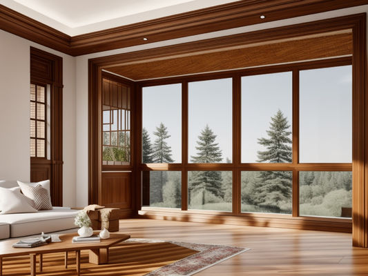 Soundproof Aluminium Glass Windows Replacement Anodized Surface