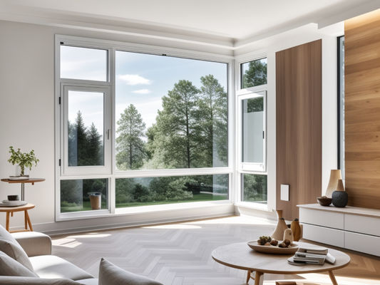 White Residential Aluminium Casement Windows Thermal Brake AAMA
