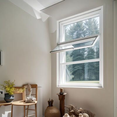 Buildings Aluminium Top Hung Window Frame Glass Heat Insulation