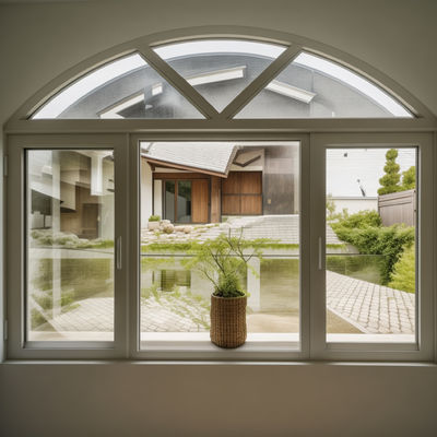 Style French Bottom Hung Casement Windows Aluminium Windproof