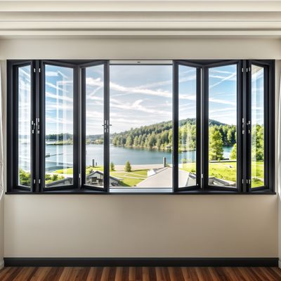 Customized Industrial Aluminium Windows Fireproof Sliding Accordion Windows
