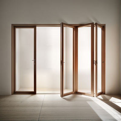 Heat Insulated Aluminum Folding Windows Panels Accordion Glass Windows