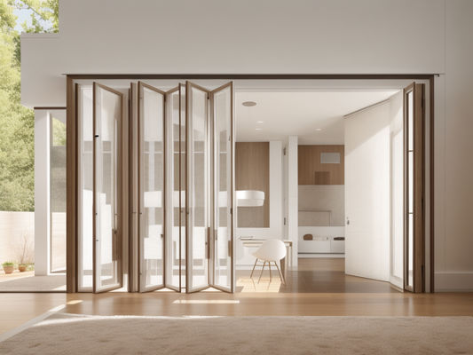Home Soundproof Folding Glass Windows Electric Opening Customized