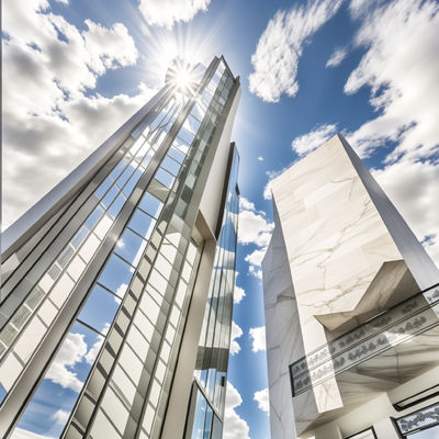 OEM Exterior Glass Aluminium Curtain Wall Windproof Thermal Insulation