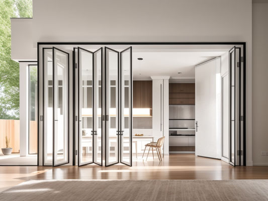 Home Aluminium Sliding Folding Glass Balcony Window Outward Opening Anti Theft