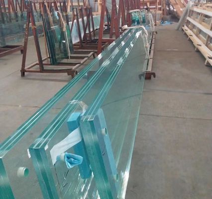 Various Panel Sizes Laminated Safety Glass with Tempered Panels and White Film Protection